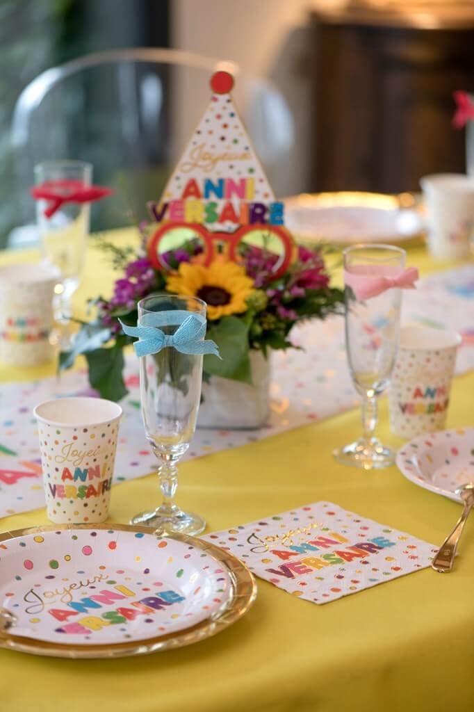 Assiette Joyeux Anniversaire ballon (Lot de 10)