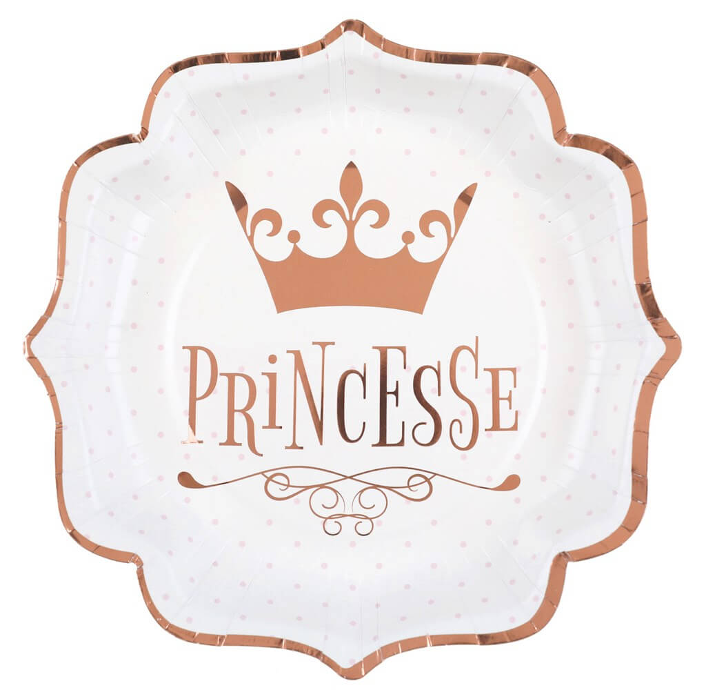 Assiette Princesse Or Rose (lot de 10)
