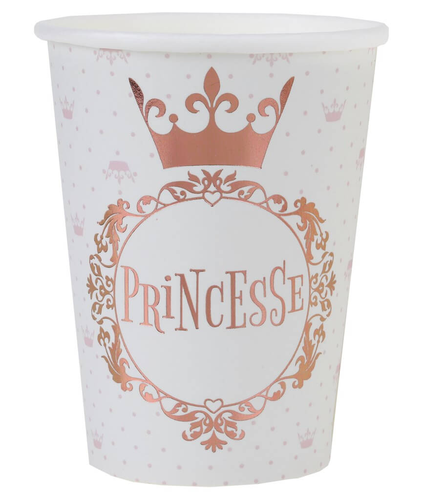Gobelet Princesse Or Rose (lot de 10)