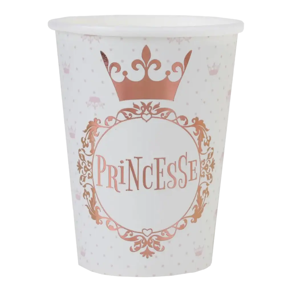 Gobelet Princesse Or Rose (lot de 10)