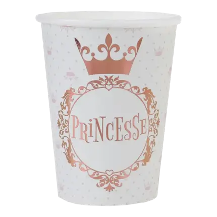 Gobelet Princesse Or Rose (lot de 10)