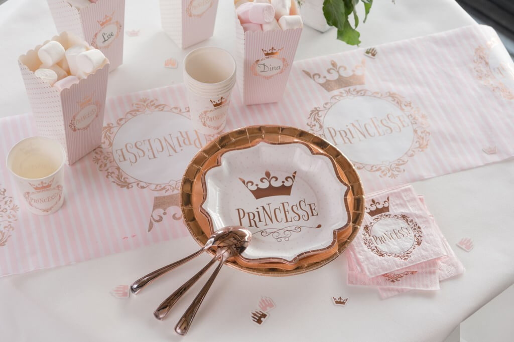 Serviette Princesse Or Rose (lot de 20)