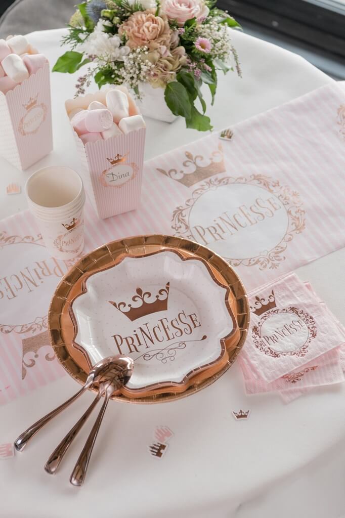 Serviette Princesse Or Rose (lot de 20)