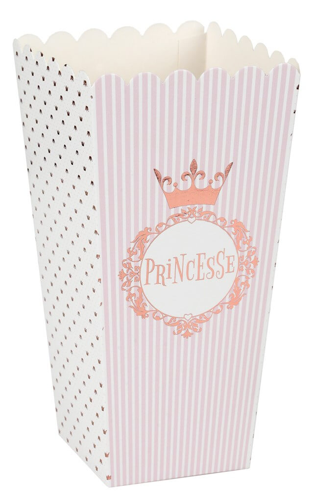 Cornet en papier Princesse Or Rose (lot de 8)