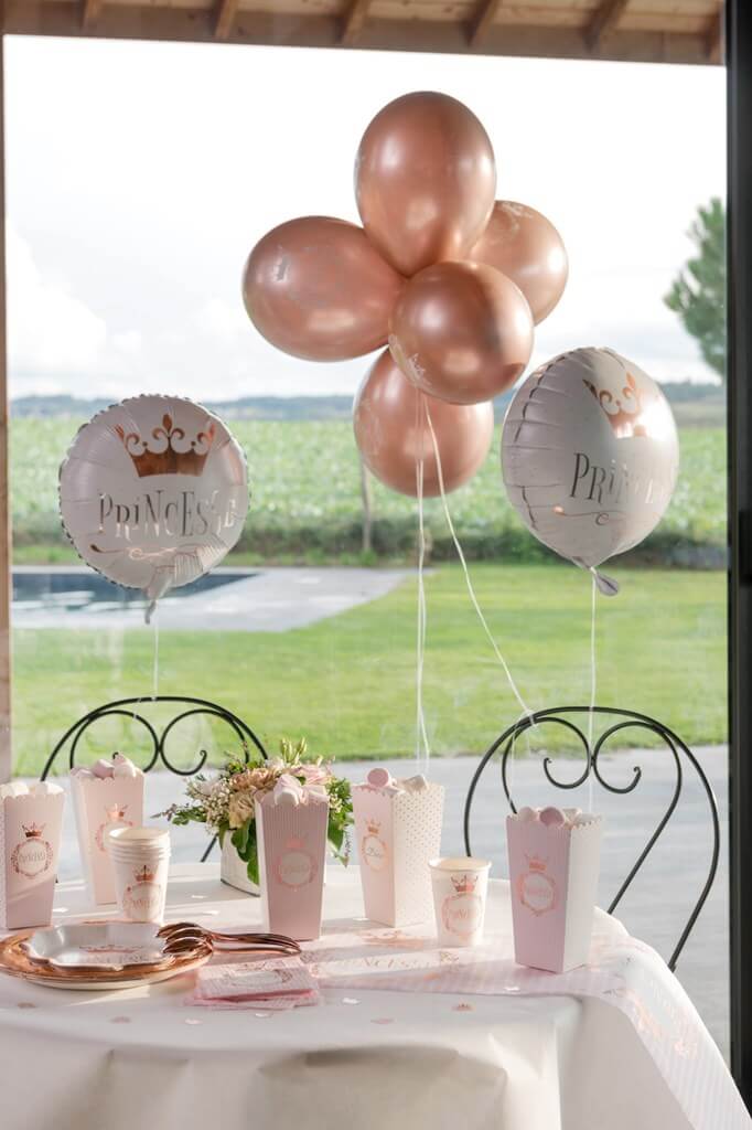 Ballon Princesse Or Rose ø 30cm (lot de 6)
