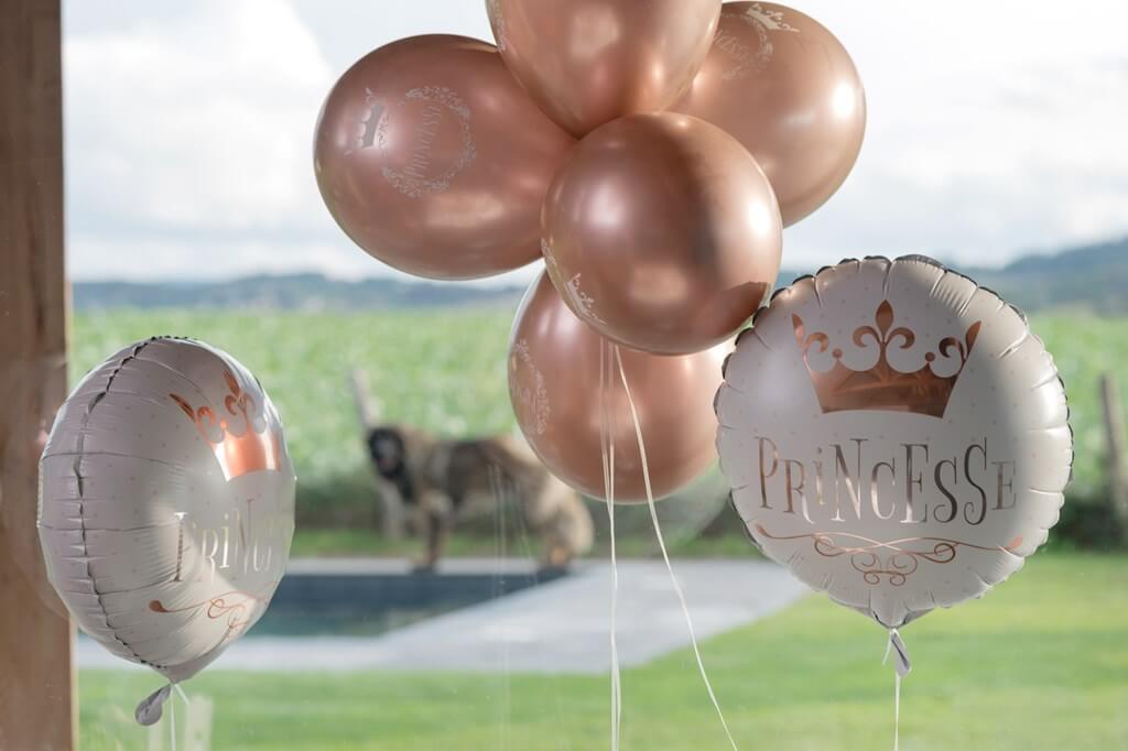 Ballon Princesse Or Rose ø 30cm (lot de 6)