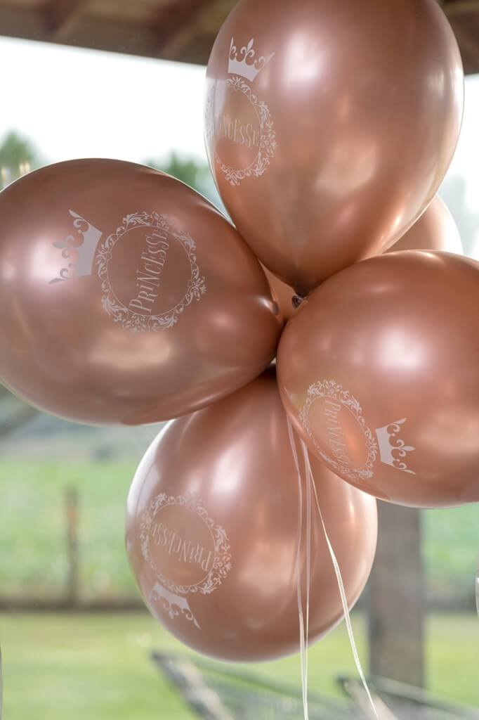 Ballon Princesse Or Rose ø 30cm (lot de 6)