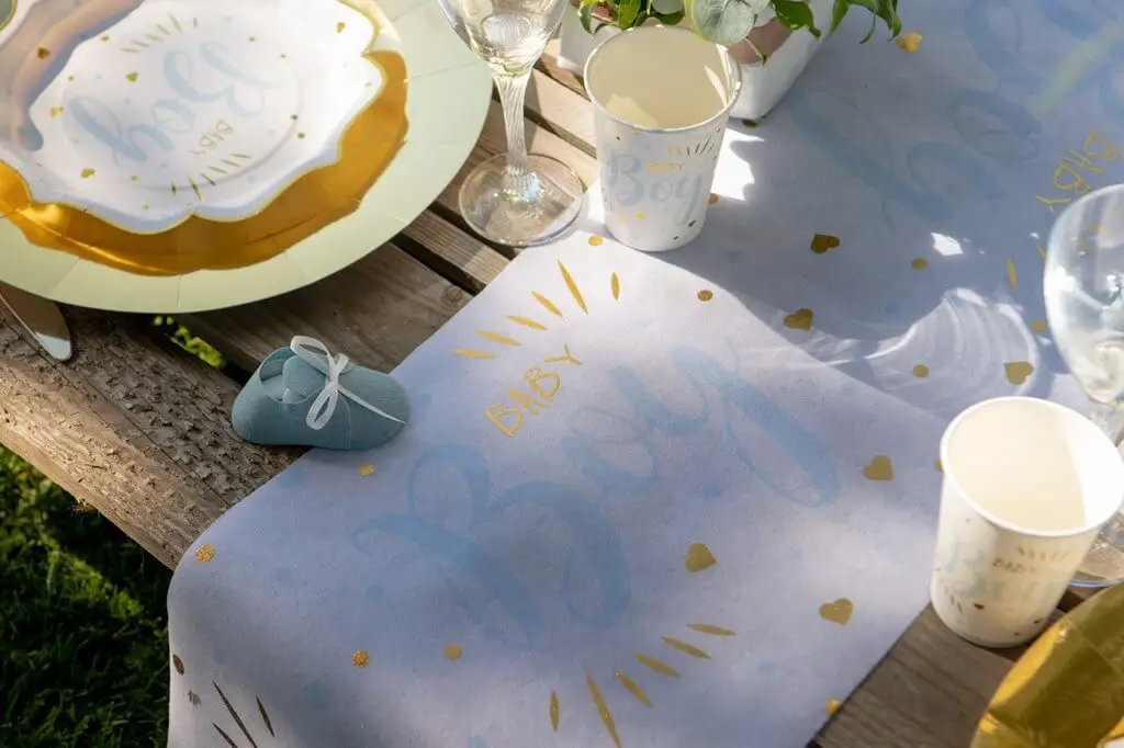 Chemin de table Baby Shower Boy Bleu 3 mètres 