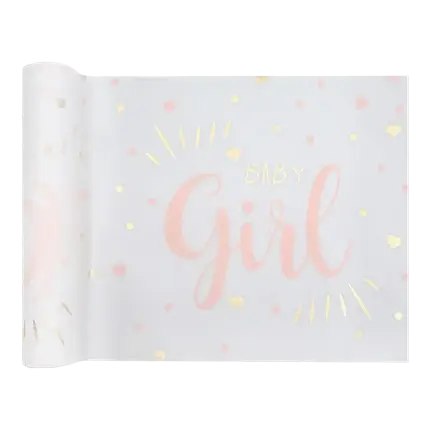 Chemin de table Baby Shower Girl Rose 3 mètres 