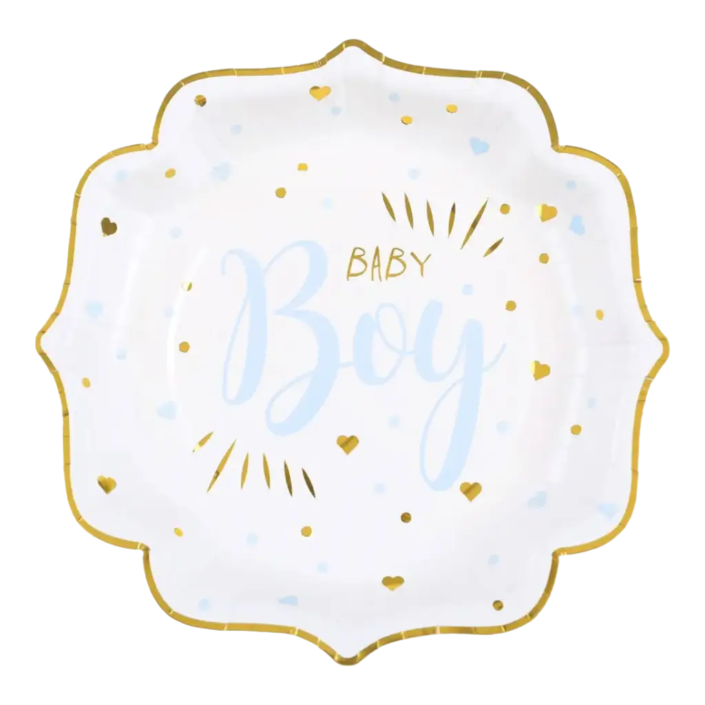 Assiette Baby Shower Boy Bleu (lot de 10)