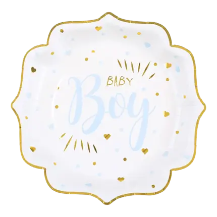 Assiette Baby Shower Boy Bleu (lot de 10)