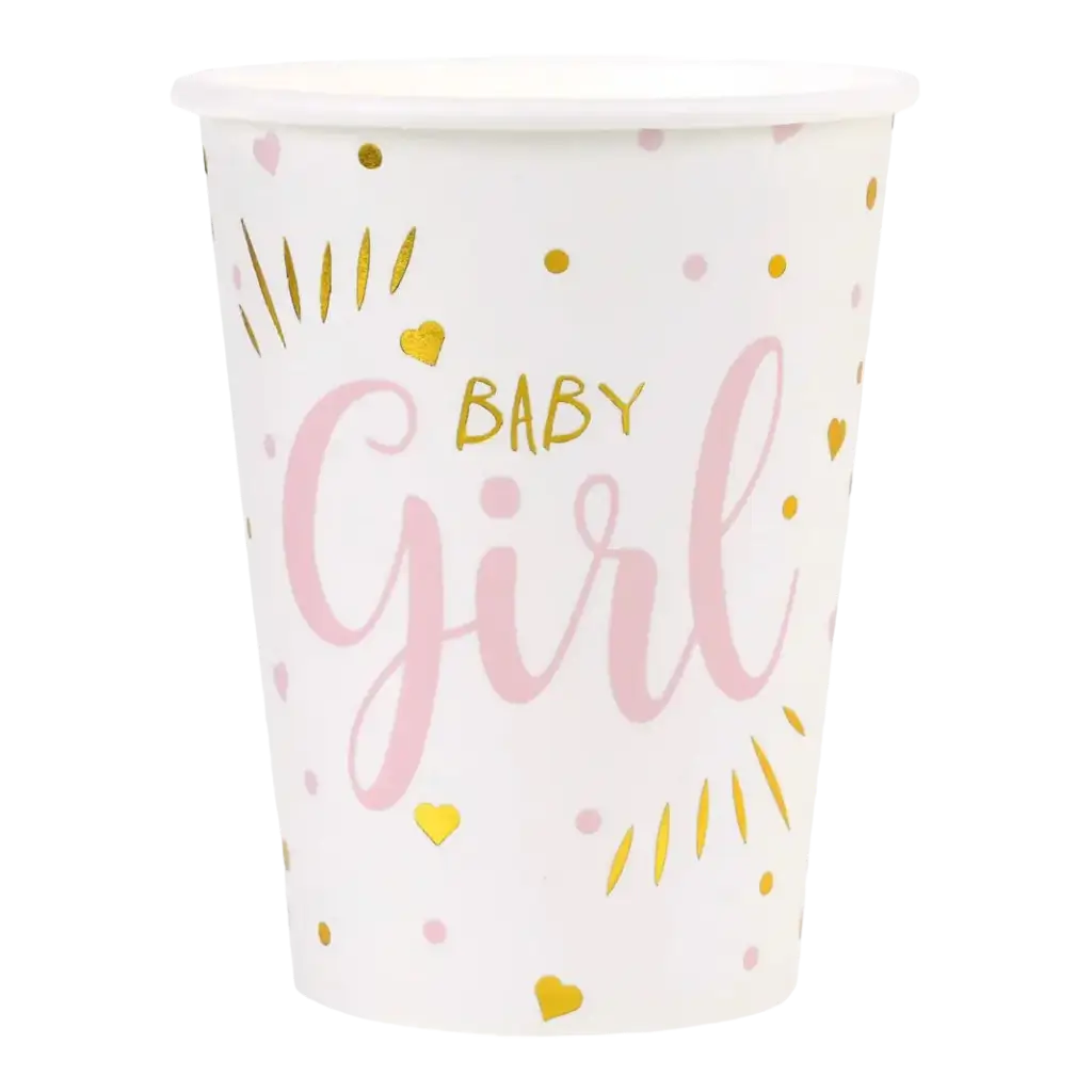 Gobelet Baby Shower Girl Rose (lot de 10)