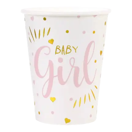 Gobelet Baby Shower Girl Rose (lot de 10)