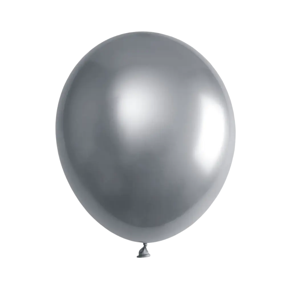 Ballon de Baudruche Biodégradable Métallisé Argent (Lot de 6)