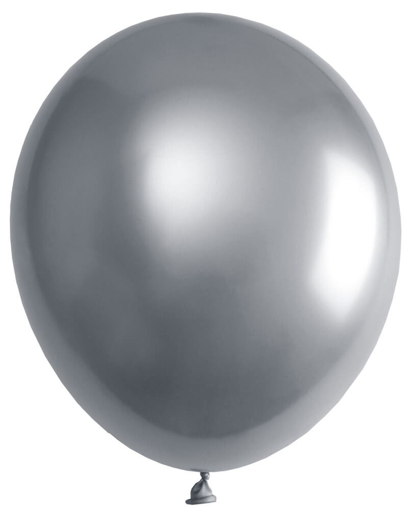 Ballon de Baudruche Biodégradable Métallisé Argent (Lot de 6)
