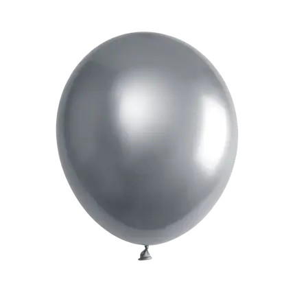 Ballon de Baudruche Biodégradable Métallisé Argent (Lot de 6)