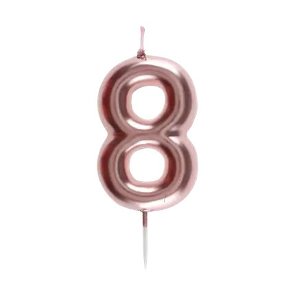 Bougie Anniversaire Chiffre 8 Or rose