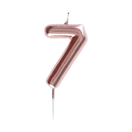 Bougie Anniversaire Chiffre 7 Or rose