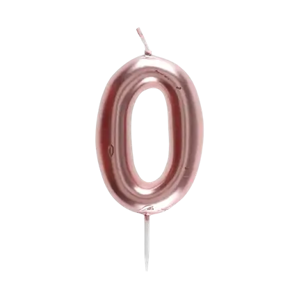 Bougie Anniversaire Chiffre 0 Or rose