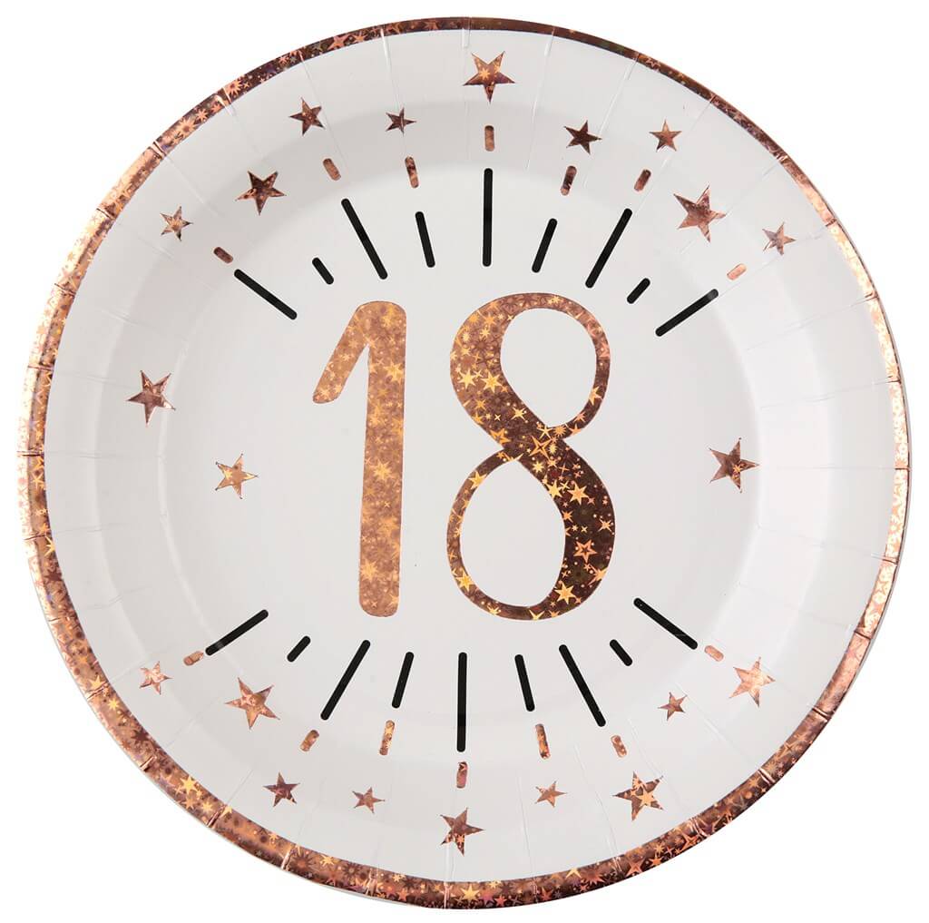 Assiette En Papier 18 Ans Blanc Or Rose Lot De 10 Decorations Anniversaire 18 Ans Sur Sparklers Club