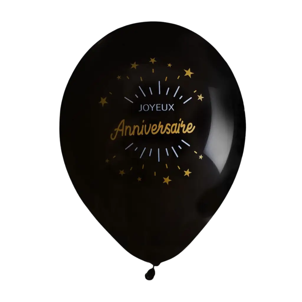 Palloncino di buon compleanno BlackGold (set di 8) - Sparklers Club