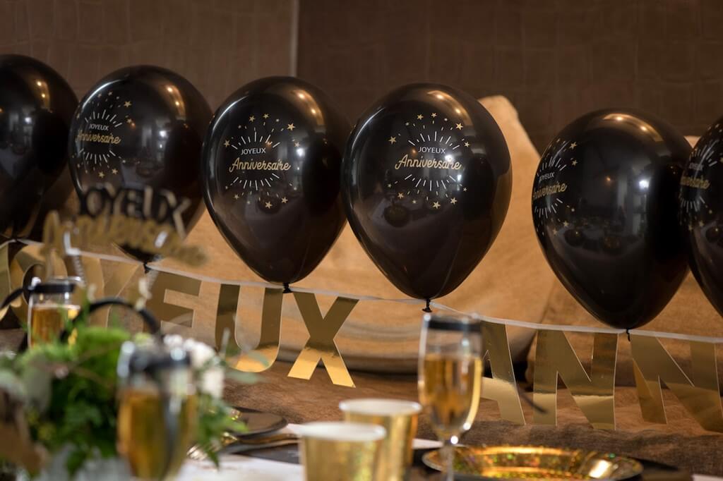 Ballon Joyeux Anniversaire Noir Or Lot De 8 Ballons Happy Birthday Sur Sparklers Club