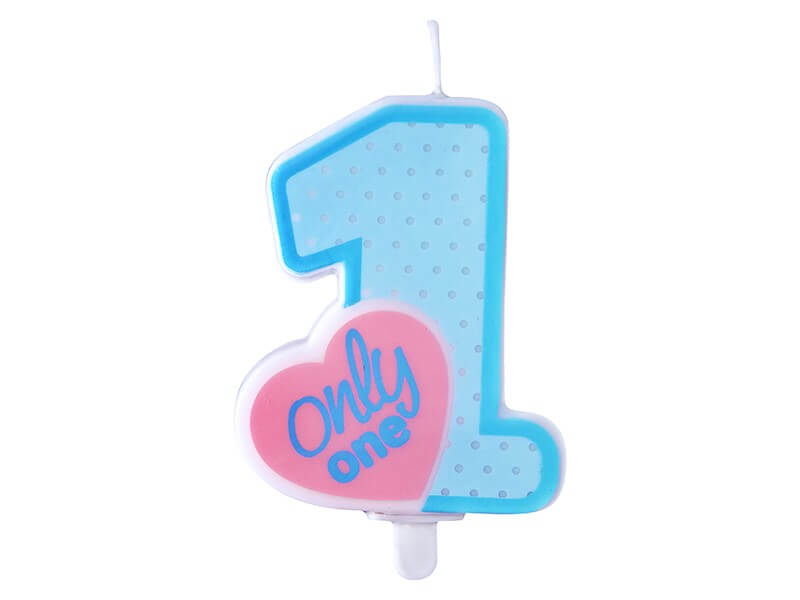 Bougie Anniversaire 1 an Only One Bleu Clair