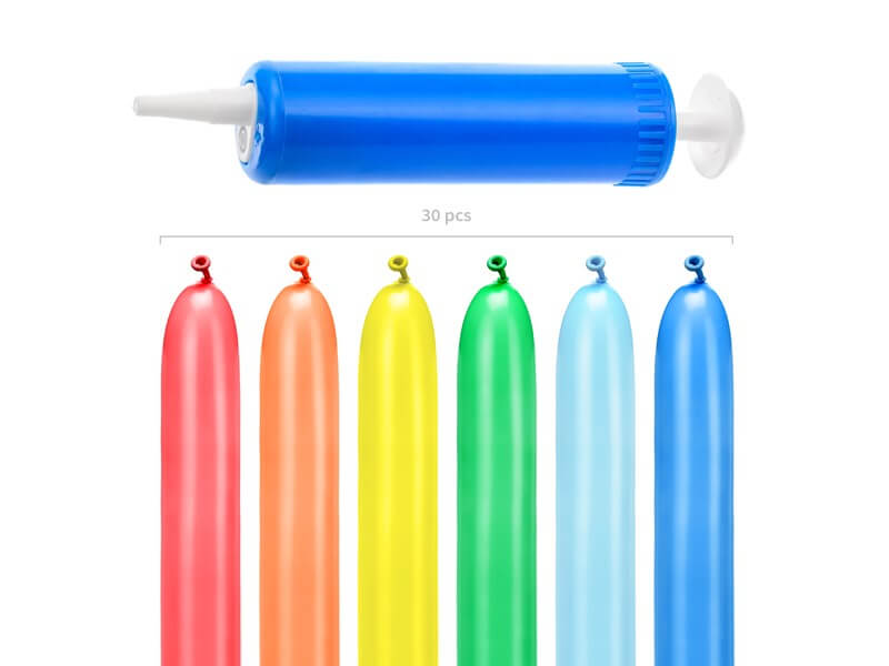 Lot de 30 Ballons Pastel à modeler + Pompe 