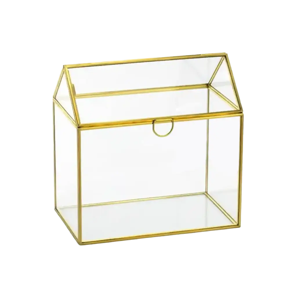 Urne en Verre finition Metal or 