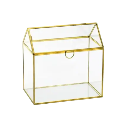 Urne en Verre finition Metal or