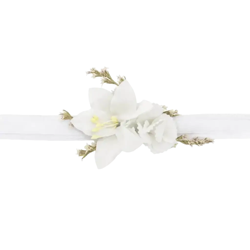 Corsage poignet de fleurs blanches