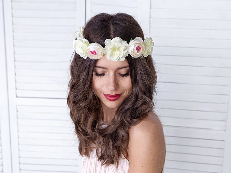 Couronne de Fleurs Blanches ø 17cm