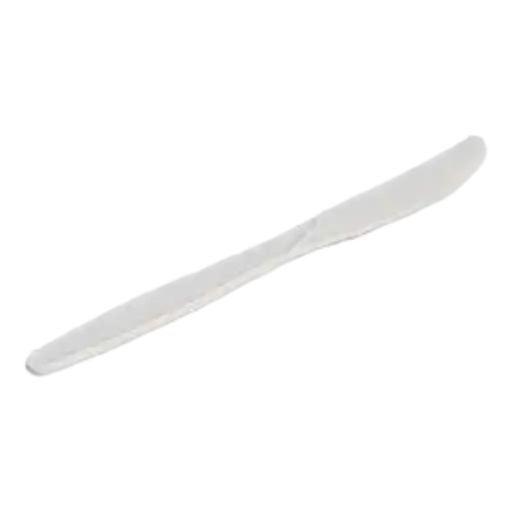 Couteau Blanc jetable en Amidon de Maïs (Lot de 50)