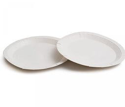 Lot de 100 assiettes en carton blanc blanc en carton - L'Incroyable