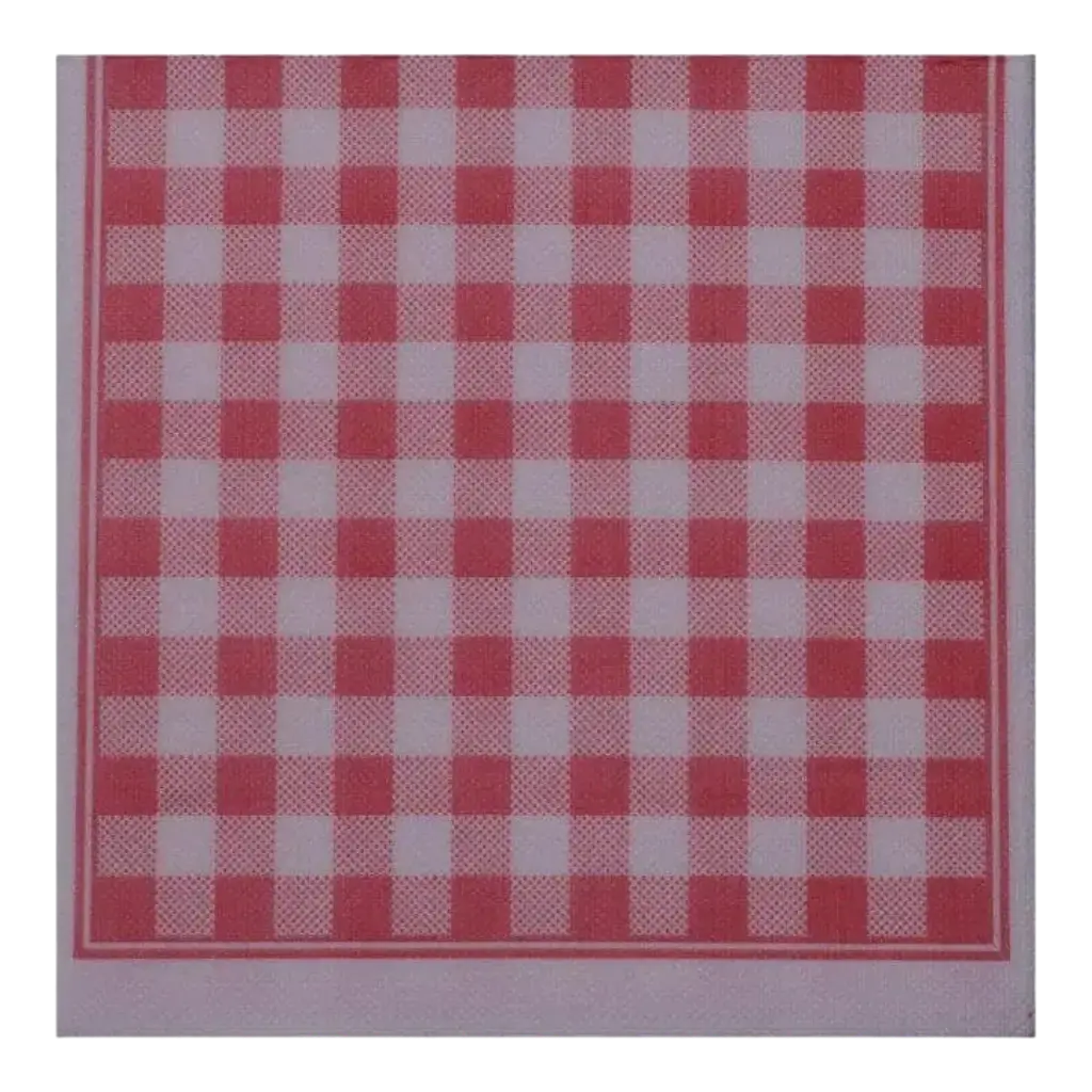Serviette Sun Ouate 2 plis (38x38cm) Vichy Rouge (Lot de 40)