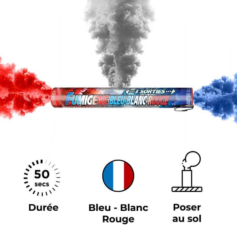 Fumigène supporter France Bleu Blanc Rouge Sparklers Club
