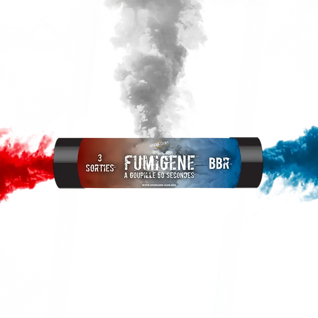 Fumigène Goupille Supporter Bleu Blanc Rouge 3 sorties 50 se
