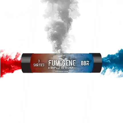 Fumigène Goupille Supporter Bleu Blanc Rouge 3 sorties 50 se