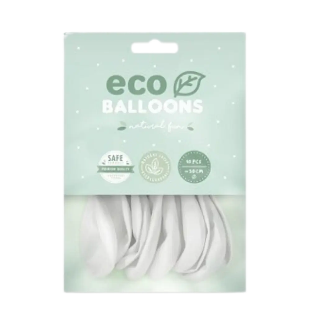 Lot de 10 Ballons de Baudruche Biodégradables Blancs 