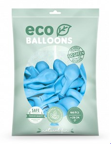Lot de 10 Ballons de Baudruche Biodégradables Bleu Clair