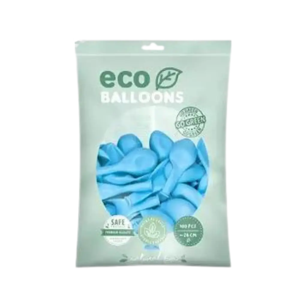 Lot de 10 Ballons de Baudruche Biodégradables Bleu Clair
