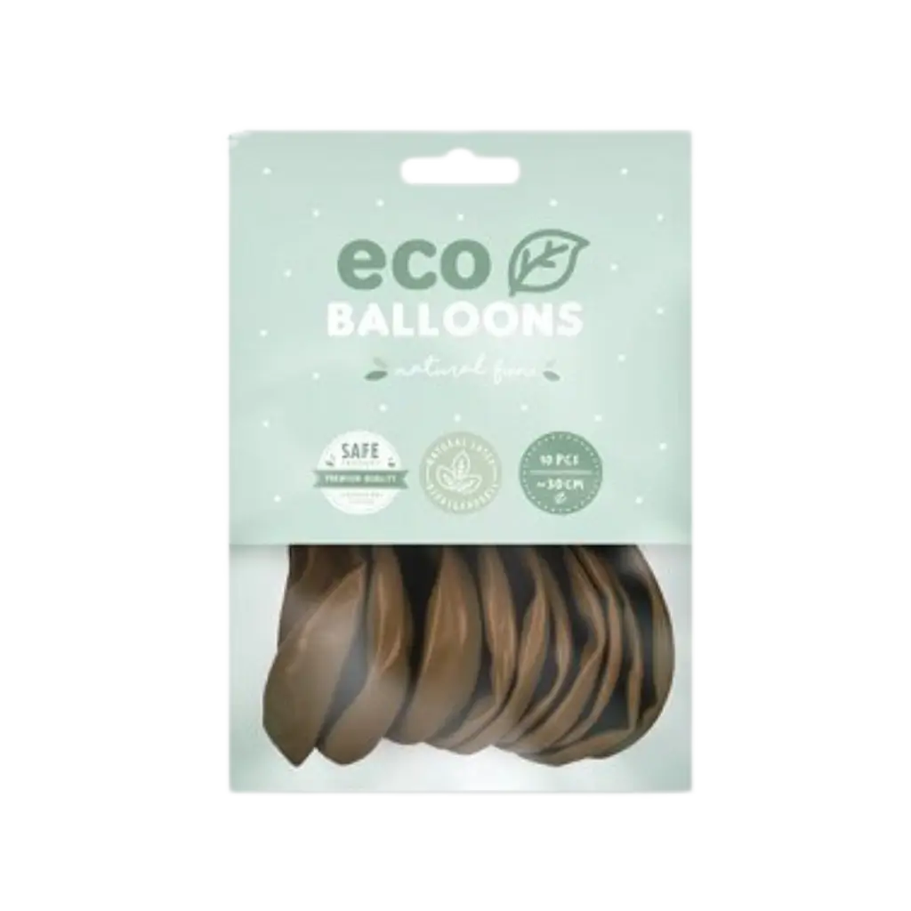 Lot de 10 ballons de Baudruche Biodégradable Chocolat