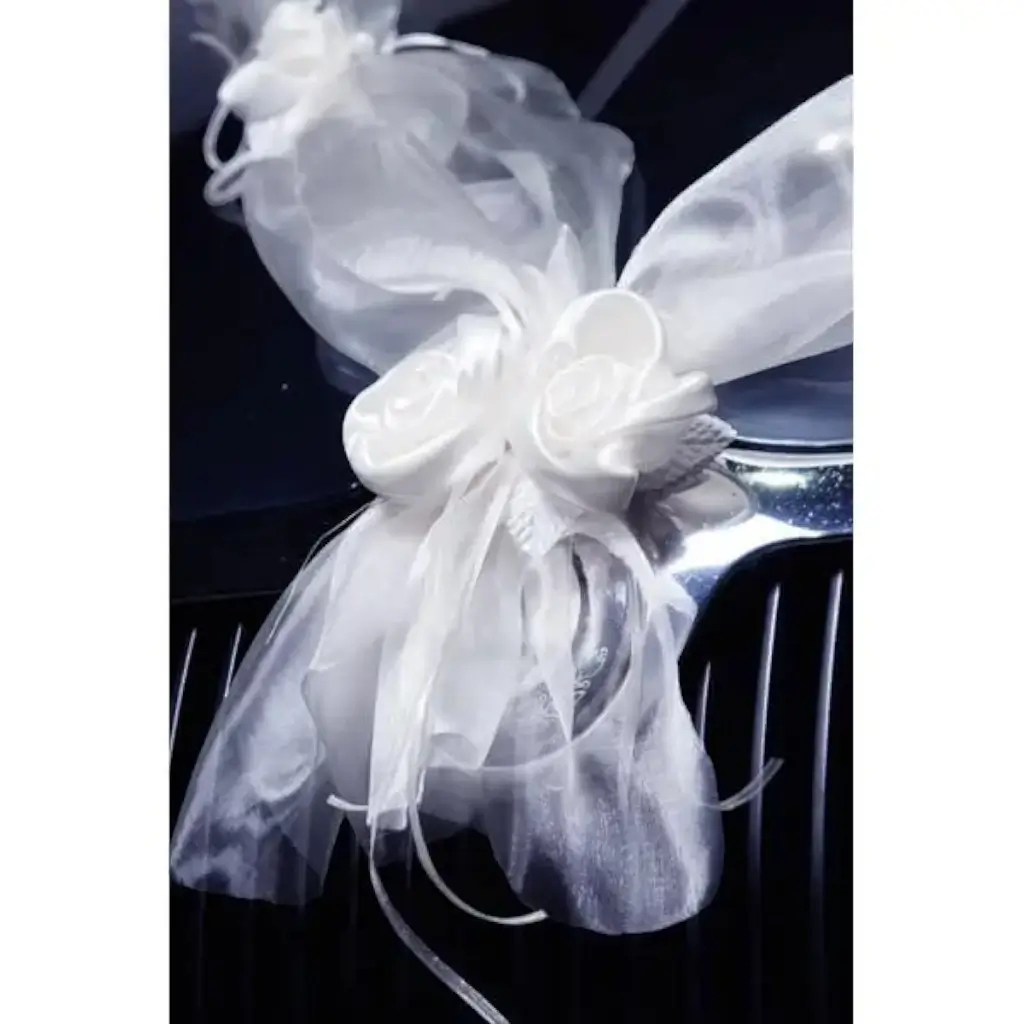 Guirlande en Organza de roses blanches (Lot de 2)