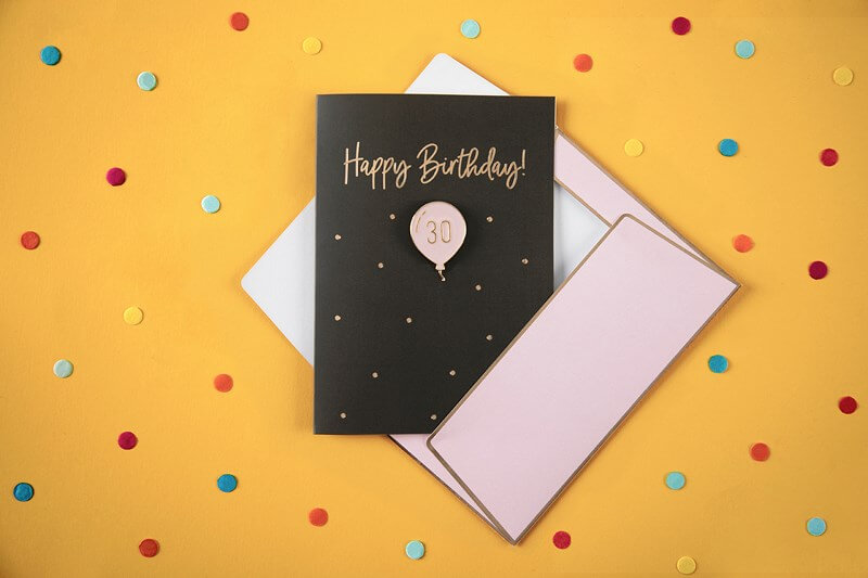CARTE ANNIVERSAIRE BROCHE 30 ANS