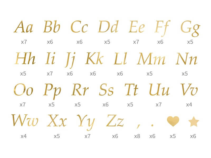 LETTRES STICKERS GOLD 