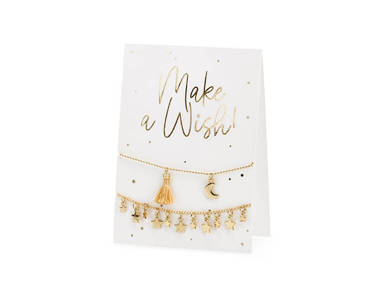 CARTE AVEC BRACELETS "MAKE A WISH !"