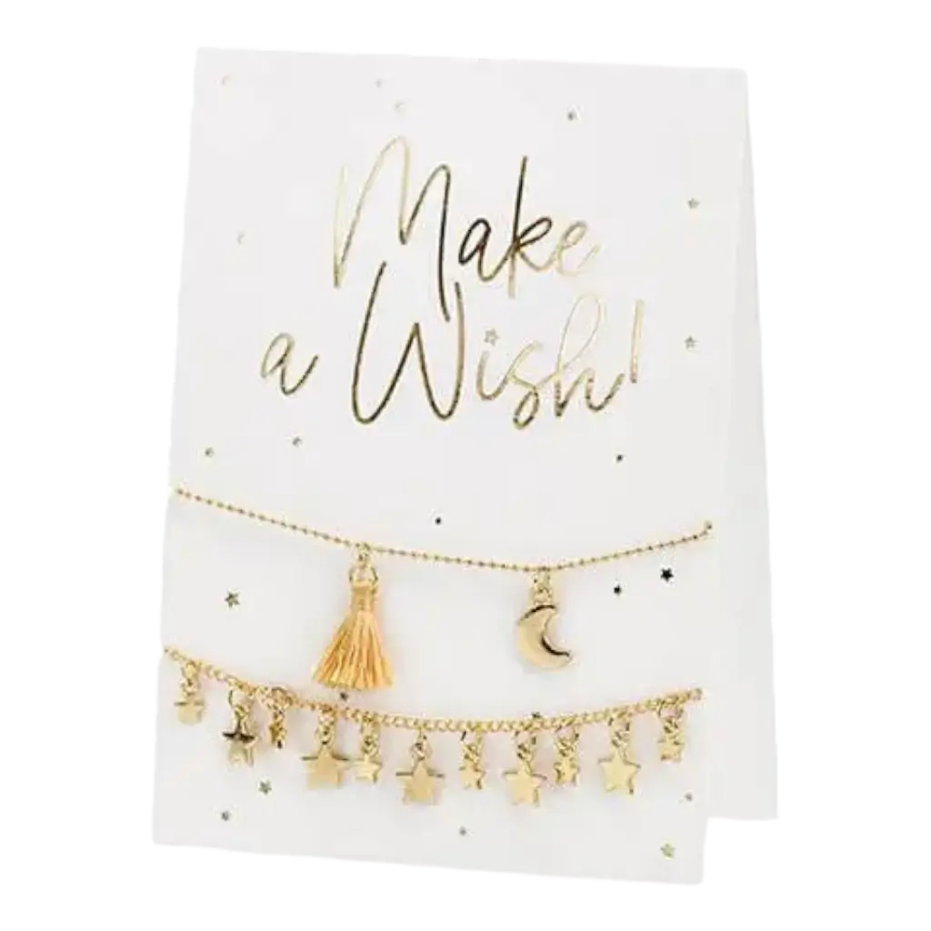 CARTE AVEC BRACELETS "MAKE A WISH !"