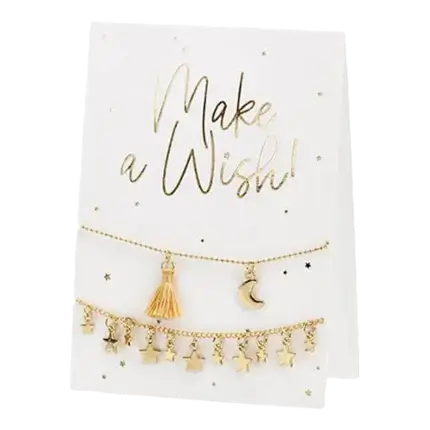 CARTE AVEC BRACELETS "MAKE A WISH !"