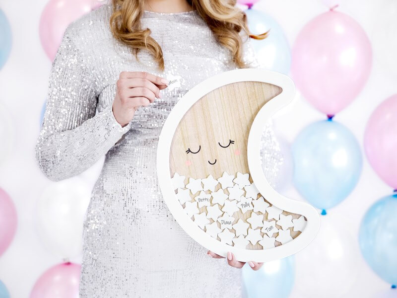 Livre d'Or en Bois Forme Lune 