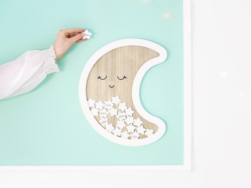 Livre d'Or en Bois Forme Lune 